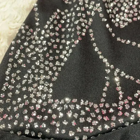 Vintage 80s Diamonds Run drop waist glitter gown, 13/14 - Picture 6 of 8